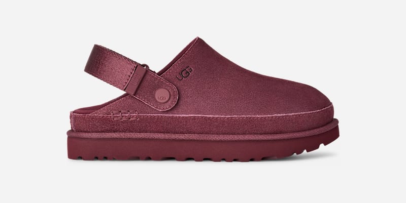 UGG Goldenstar Clog for Women in Burnt Magenta, Size 7, Suede/Polyester