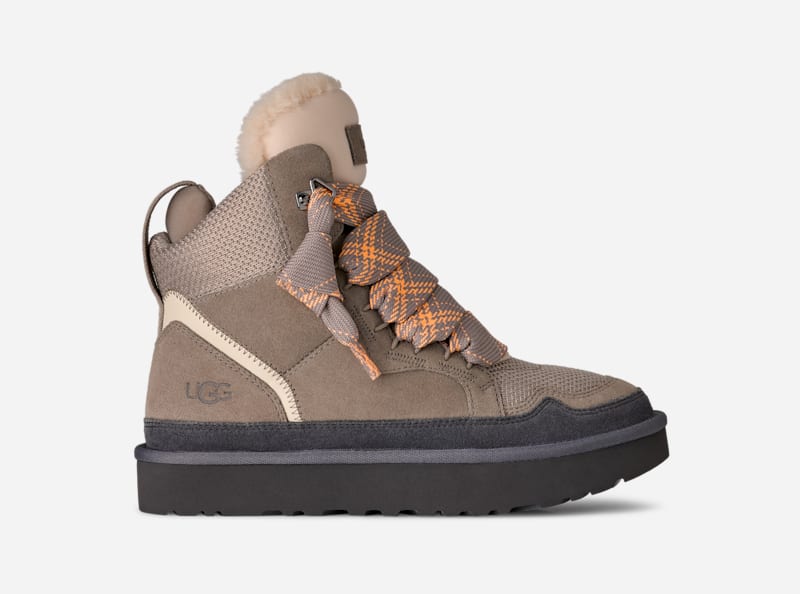 UGG Highmel Trainer for Women in Cobble Grey, Size 3, Canvas/Suede/Polyester