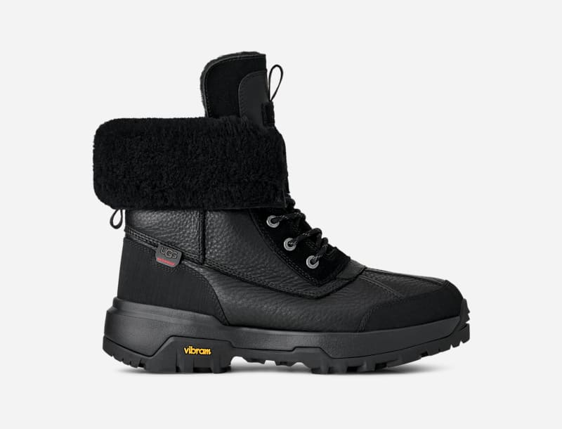UGG Adirondack Boot XXV for Men in Black, Size 8, Leather/Polyester/Wool