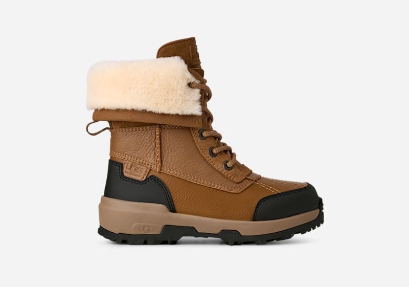 UGG Adirondack Boot XXV for Kids in Brown, Size 13K, Leather/Polyester/Wool