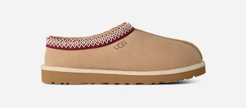 UGG Tasman II for Men in Driftwood/Biking Red, Size 12, Suede/Polyester