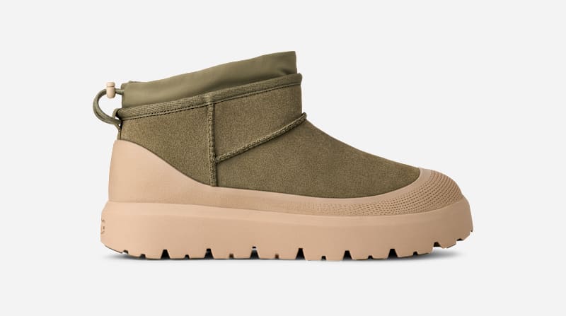 UGG Classic Ultra Mini Weather Hybrid-laars in Green, Maat 40.5, Suede