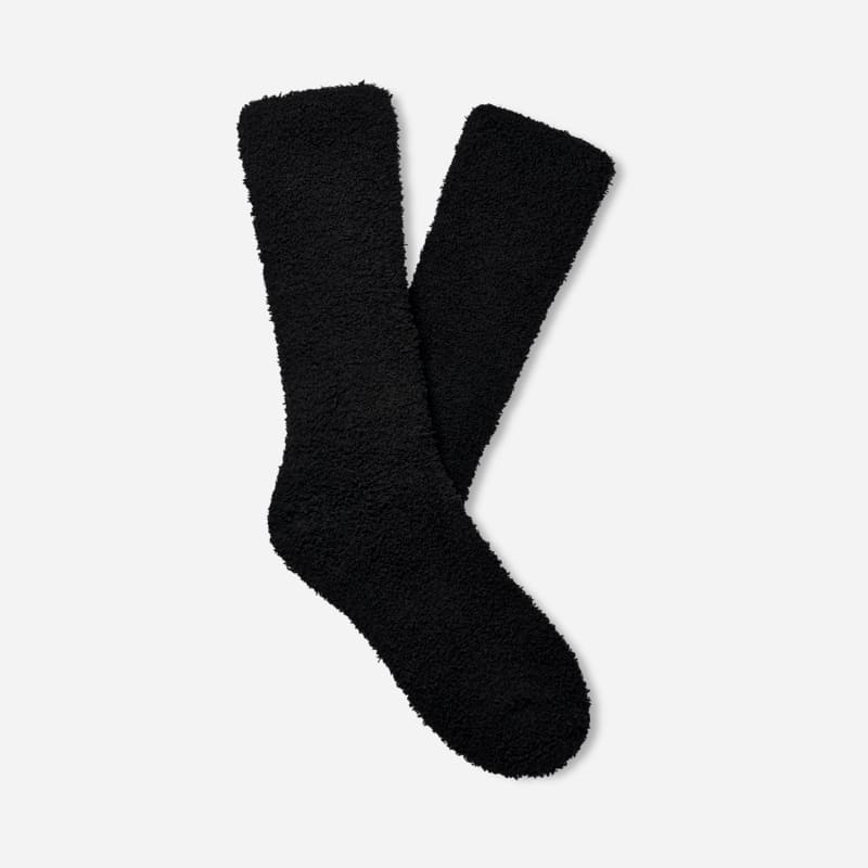 UGG Fincher Ultra Cozy Crew Sock for Men in Black, Size OS, Polyester Blend/Recycled Materials
