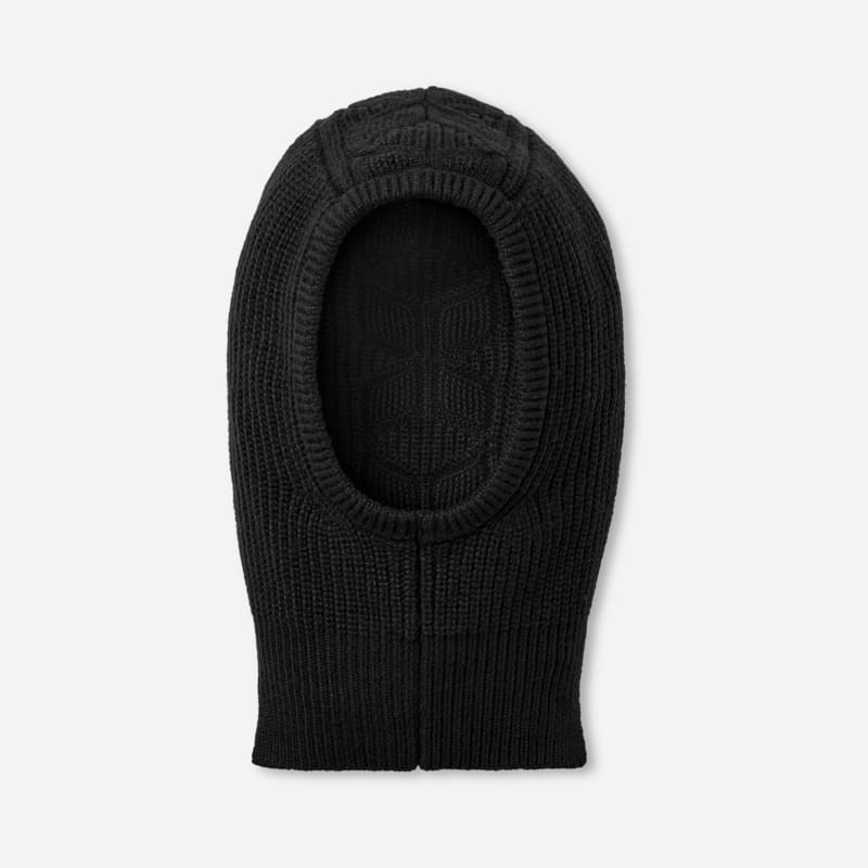 UGG Cable Balaclava for Women in Black, Size OS, Nylon/Leather/Wool