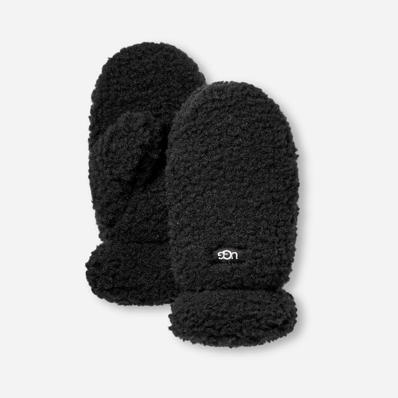UGG Fluff Mitten for Kids in Black, Size 2/4 YRS, Fleece/Polyester