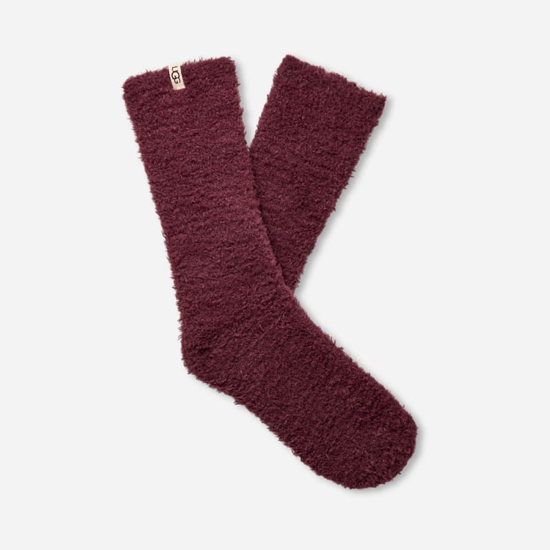 UGG Teddi Cozy Crew Sock for Women in Red, Size OS, Polyester Blend/Recycled Materials