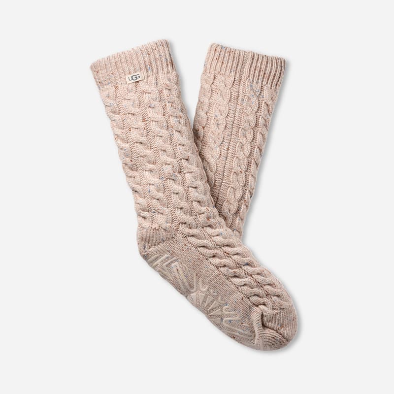UGG Women's Elowyn Cable Knit Fleece Lined Sock in | Acrylic Blend