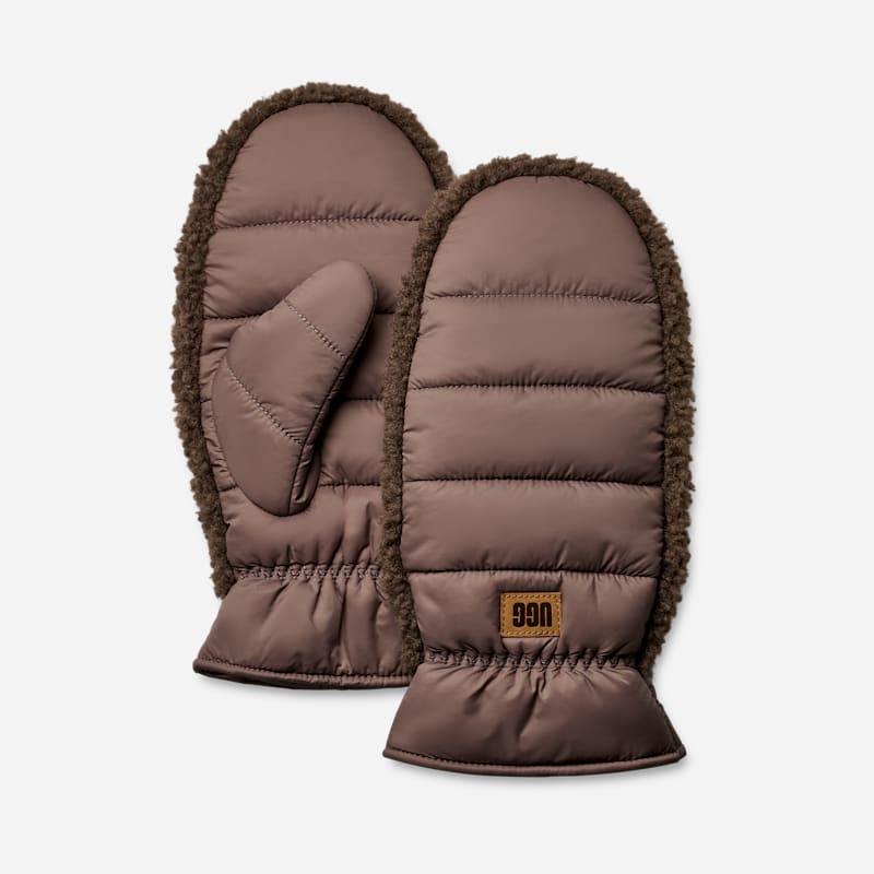 UGG® Women's AW UGG®fluff Mitten Nylon/Recycled Materials in Allspice, Size L/XL