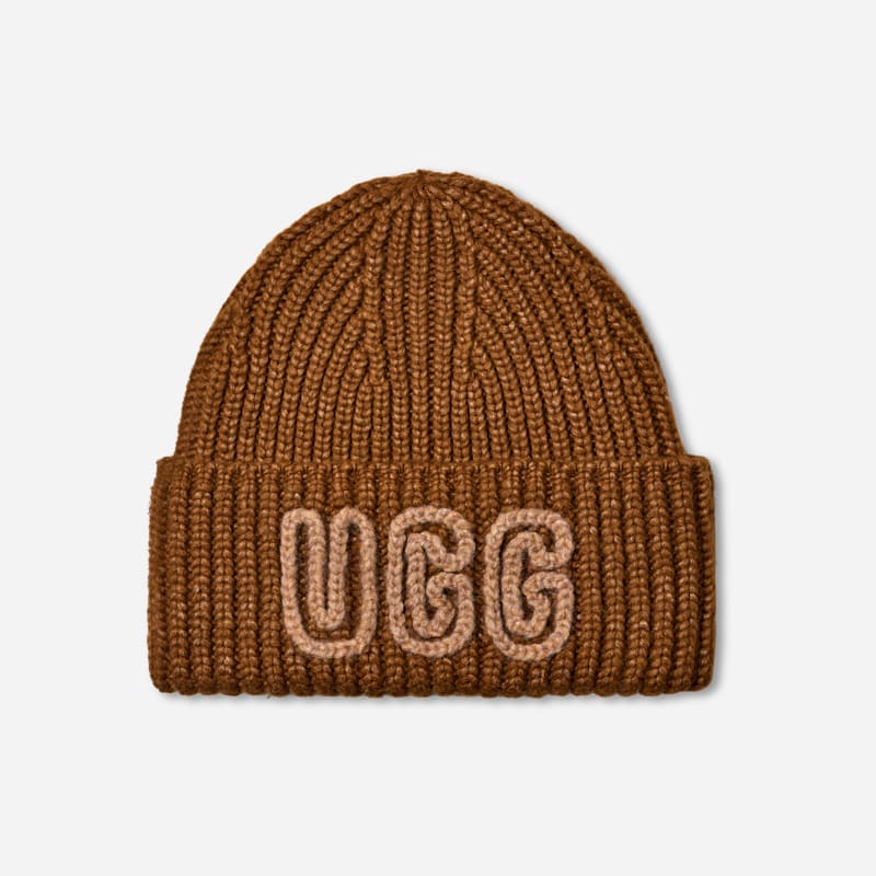 UGG Chunky Crafted Rib Beanie for Women in Deco, Size OS, Acrylic Blend/Wool