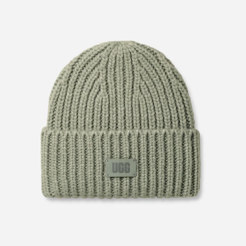 UGG Chunky Rib-muts voor kinderen in Grey Mist, Breien