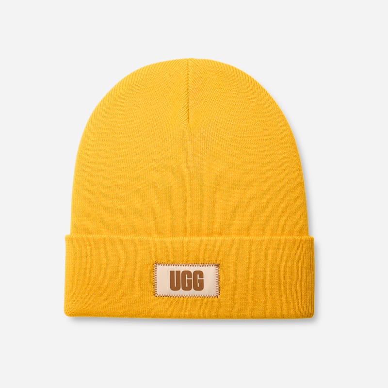 UGG High Crown Beanie for Men in Summer Wheat, Size OS, Knit/Recycled Materials/Polyester