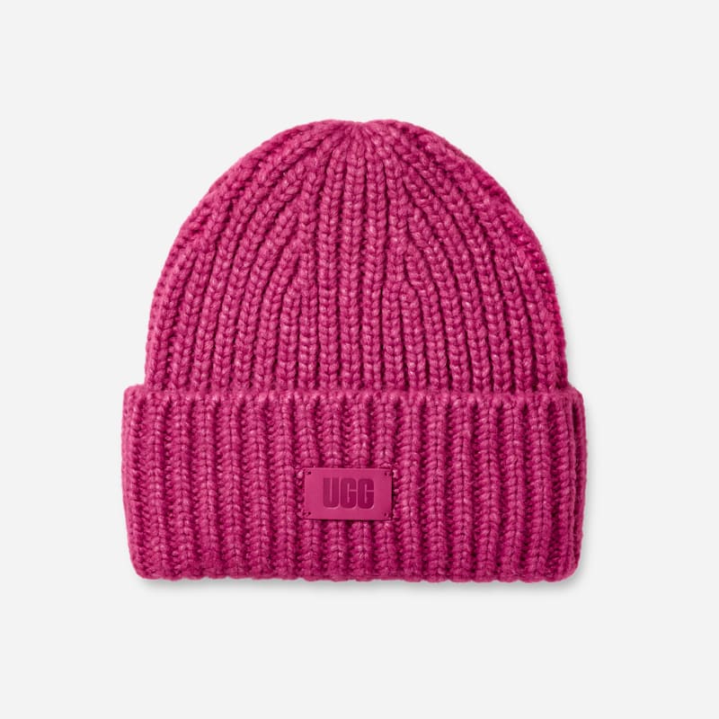 UGG Chunky Rib-muts voor kinderen in Chroma Pink, Breien