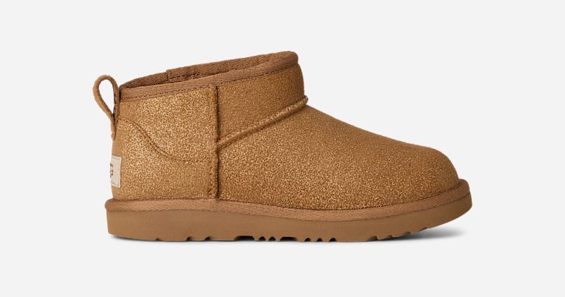 UGG Classic Ultra Mini Dazzle Botines en Brown, Talla 36, Ante