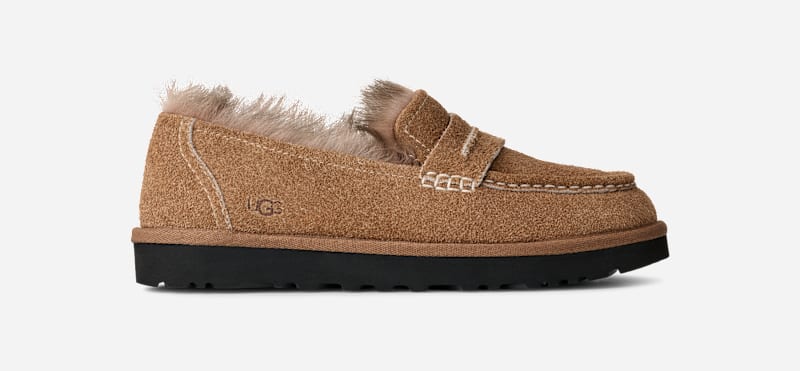 UGG Ellis Loafer for Women in Brown, Size 4, Suede/Polyester/Wool