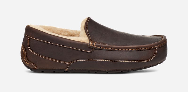 UGG Ascot Slipper for Men in Brown, Size 12, Leather/Wool