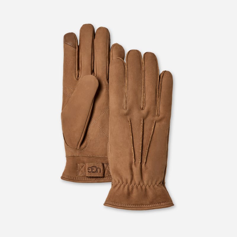 Guantes de piel Three Point UGG para hombre en Brown, Talla XL