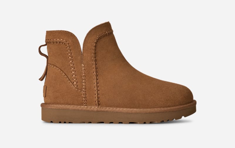 UGG Women's Classic Mini Elaria Boot in Brown, Size 39 | Suede