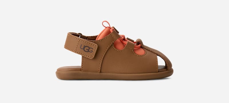 UGG® Ollie Glide in Sandal in Brown, Leather/Polyester