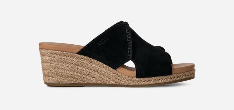 UGG® Taia Slide for Women in Black, Suede/Leather