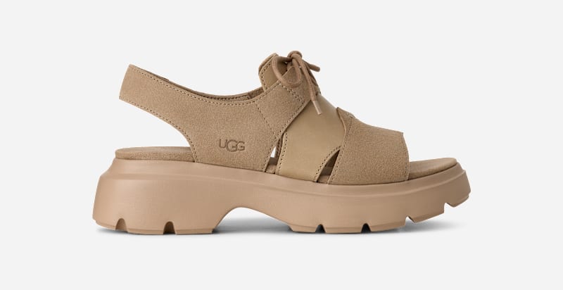 UGG Sandali Calimuze Tie in Brown, Taglia 41, Camoscio/Pelle