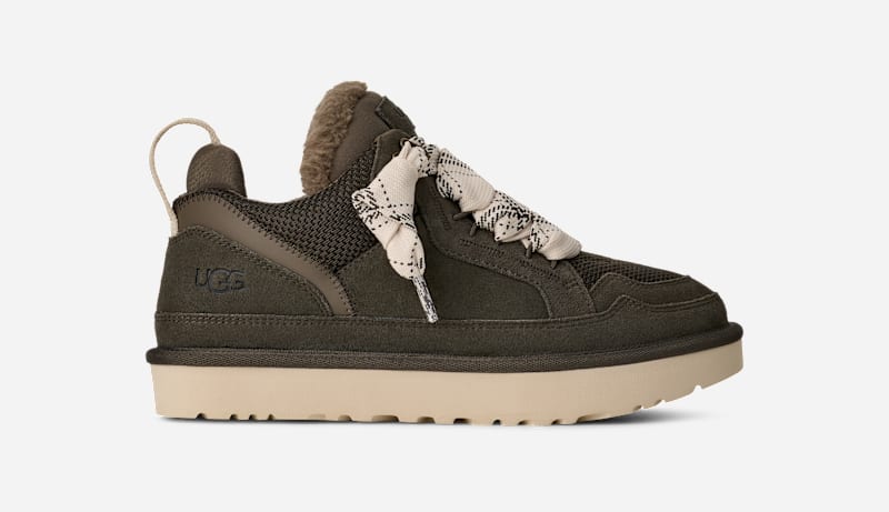 UGG Lowmel-sneaker voor dames in Dense Smoke, Maat 42, Canvas/Suede/Gerecyclede Materialen