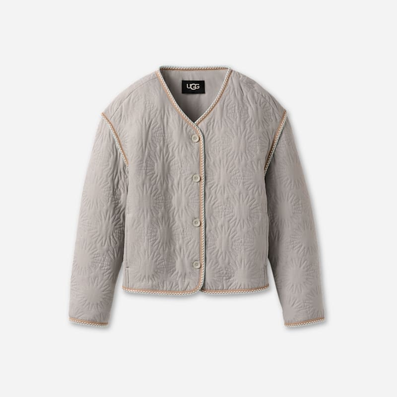 UGG Women's Sun Quilted Jacket in Grey, Size ALL GENDER S | Polyester