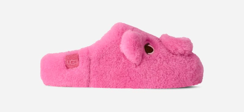 UGG Elea Pooch Slip-On for Women in Pink Laquer, Size 8, Shearling