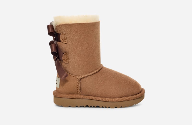 UGG Bailey Bow II Boot for Kids in Brown, Size 7, Twinface/Polyester/Wool