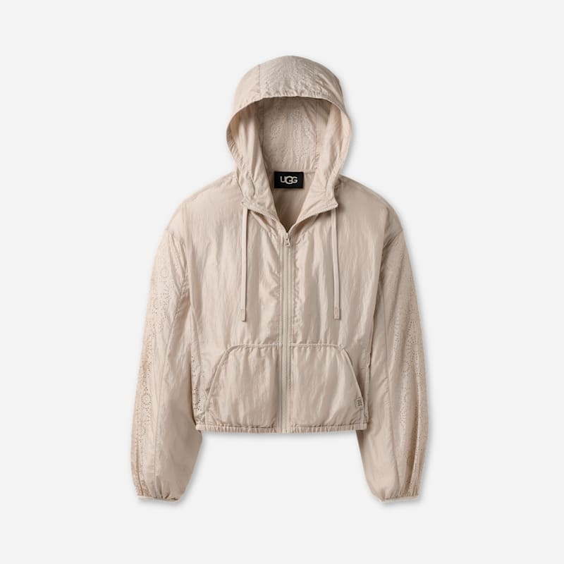 UGG Chiara Full-Zip Hooded Jacket for Women in Brown, Size Large