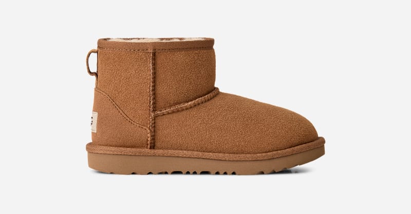 UGG® Kids' Classic II Mini Boot Sheepskin Classic Boots in Brown/, Size 2K