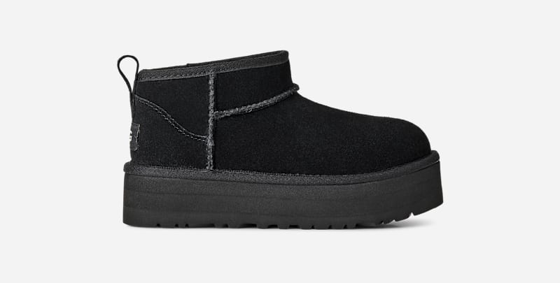 UGG Classic Ultra Mini Platform-laars voor kinderen in Black, Maat 35, Suede