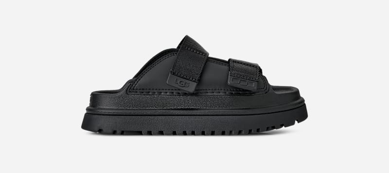 UGG® GoldenGlow Slide for Kids in Black, Size 13K, Synthetic/Polyester