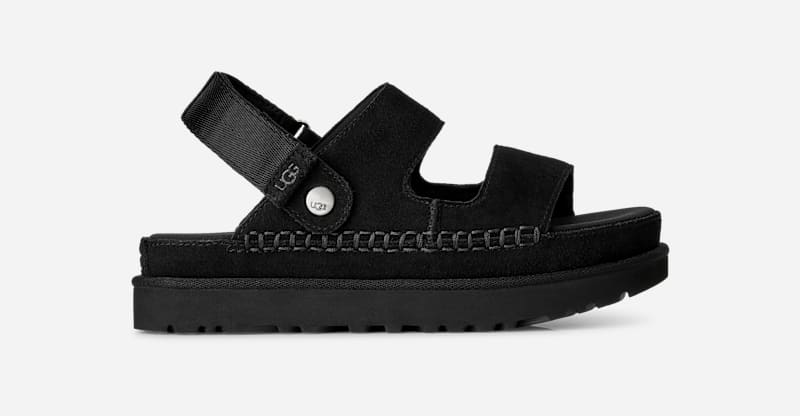 UGG® Goldenstar Glide for Women in Sandal in Black, Size 5, Suede/Polyester