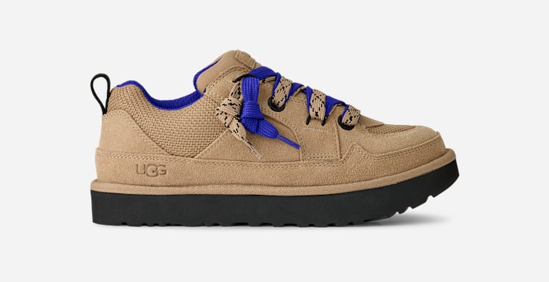 UGG Lo Lowmel Sneaker for Men in Sand/Regal Blue, Size 9, Suede/Recycled Materials/Textile