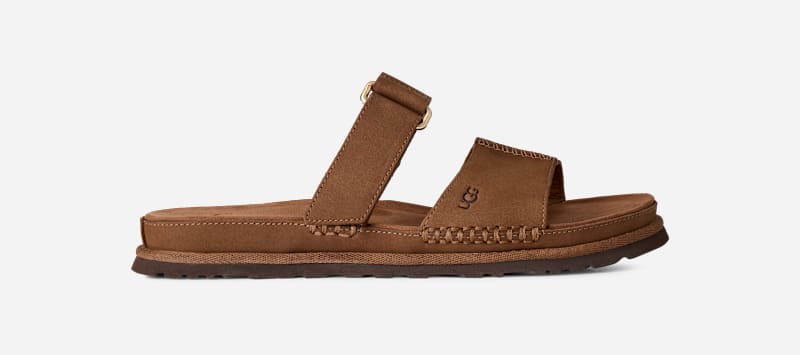 GoldenGaze Slide Leather Sandals