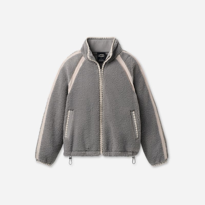 Ugg ®fluff Jacket Fleece/recycled Materials In Cobble In Gray