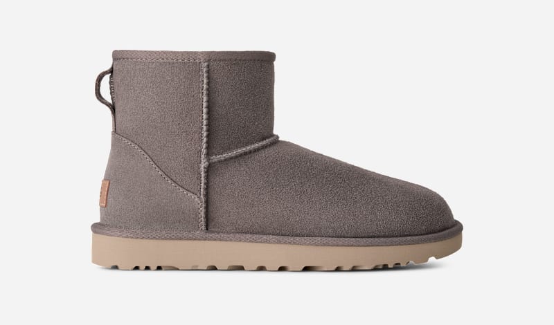 UGG® Classic Mini II for Women in Stormy Grey/White Pepper, Size 7, Twinface/Polyester/Leather