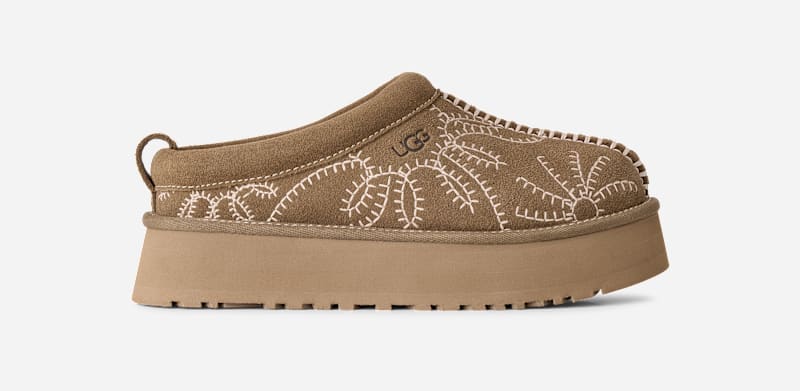 UGG Tazz Botanic sloffen voor dames - light bronze