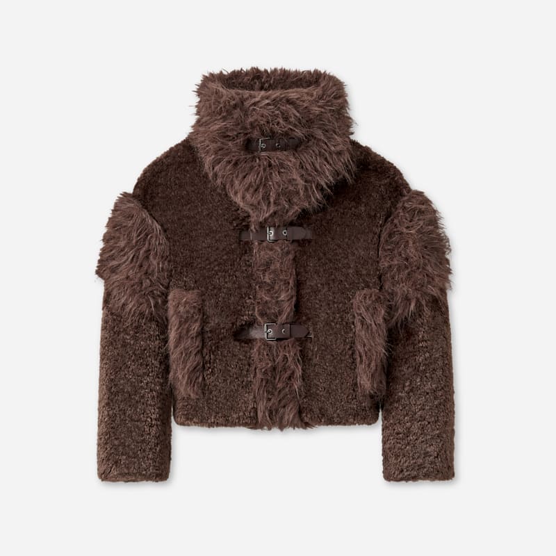 UGG® Xyla-jas in Burnt Cedar, Maat L/XL, Faux Fur