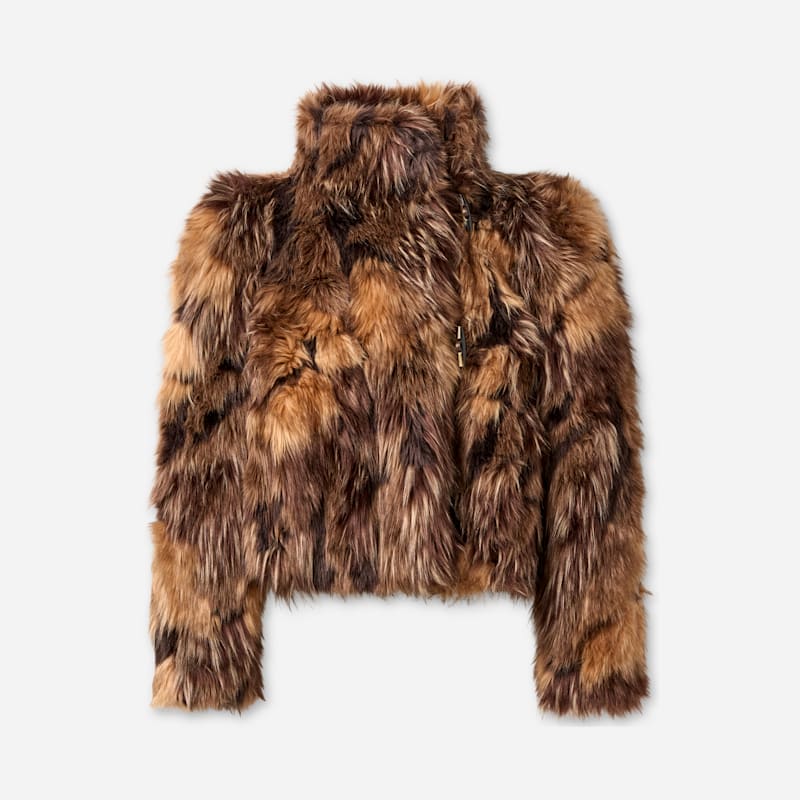 UGG® Tesie Toggle-jas in Burnt Cedar Multi, Maat L, Faux Fur