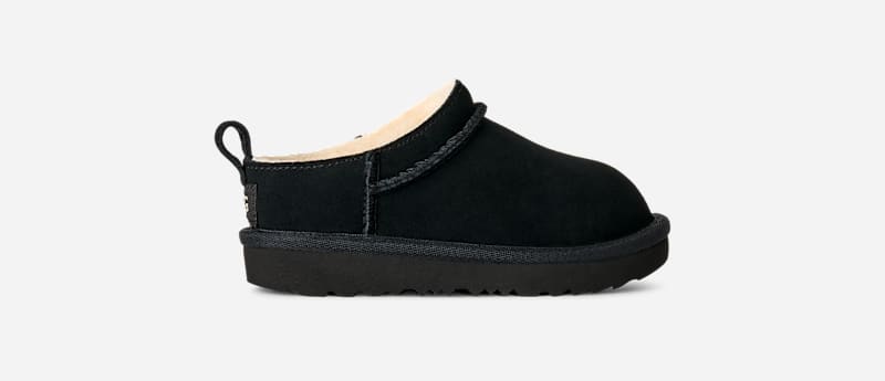 UGG® Classic Micro Boot in Black, Size 9, Suede/Polyester/Wool