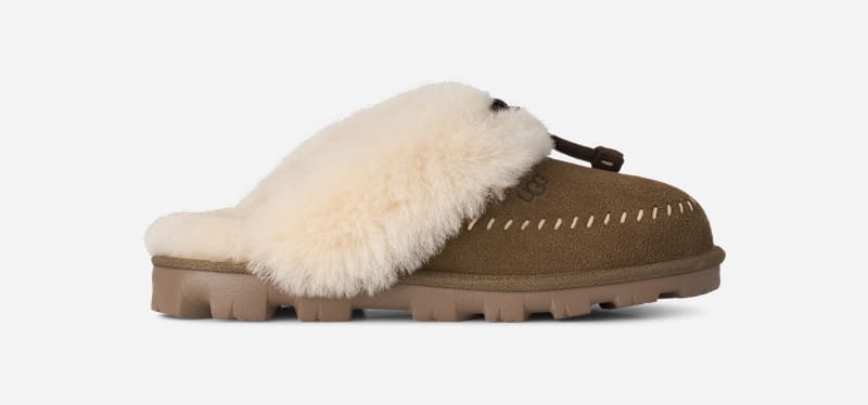 Ugg ® Women's Coquette Stitch Sheepskin Slippers In Light Bronze