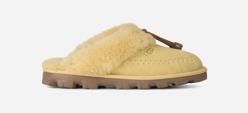 Ugg ® Women's Coquette Stitch Sheepskin Slippers In Muted Mustard