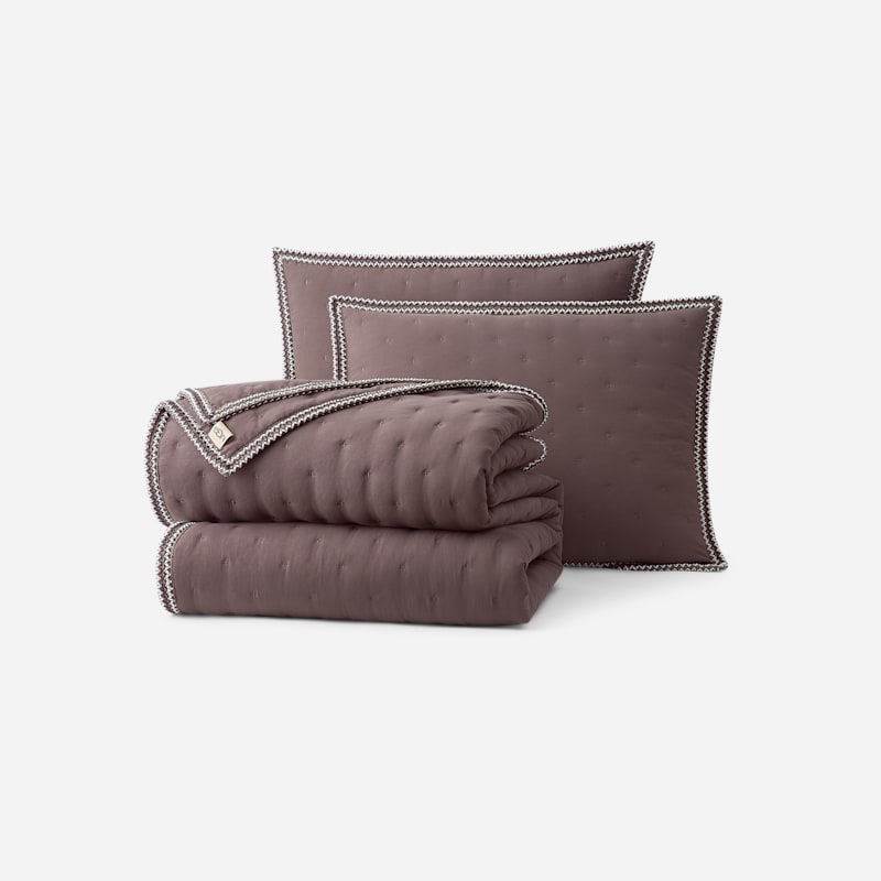 Ugg Devon ®braid Quilt Set T/txl Polyester Bedding In Burnt Cedar