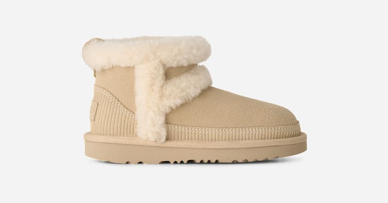 UGG® Classic Mini II Heritage Boot in Sand Castle, Size 12K, Wool