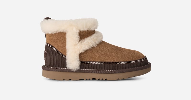 UGG® Classic Mini II Heritage Boot in Brown, Size 13K, Wool