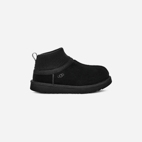 UGG Classic Ultra Stretch Cuff for Kids in Black, Size 4, Suede/Textile/Recycled Materials