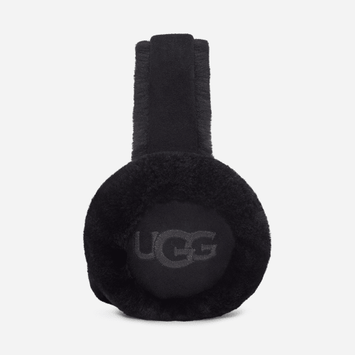 UGG Sheepskin Embroidery Earmuff for female in Black