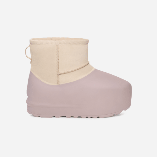 UGG Classic Mini Pumped Molded Boot for Women in Grey, Size 9, Suede/Polyester/Wool