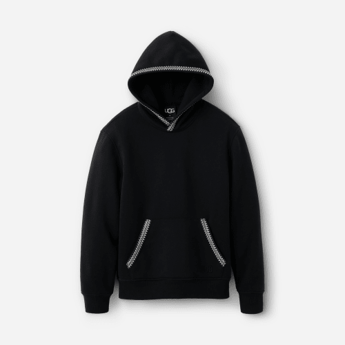 UGG Tasman Hoodie for Men in Tar, Size 2XL, Cotton Blend/Recycled Materials/Polyester